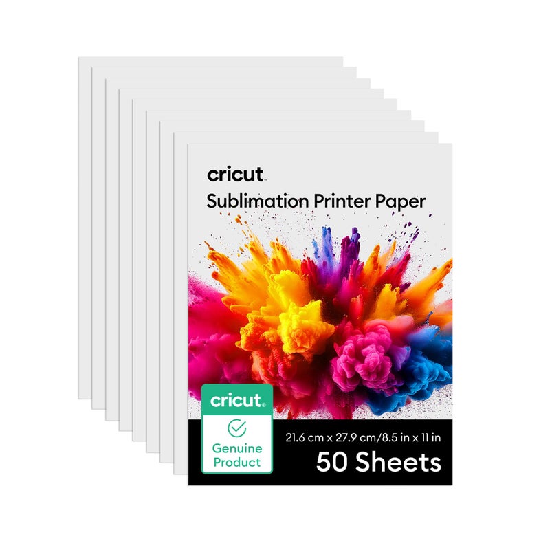 Cricut Sublimation Printer Paper - 50 Sheets (8.5"" x 11"") - Letter Size - Compatible with Sublimation Printer and Sublimation Ink (120gsm) - Image 1